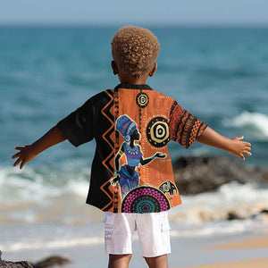 African Woman In Ethnic Dress Kid Hawaiian Shirt Ethnic Geometric Patterns