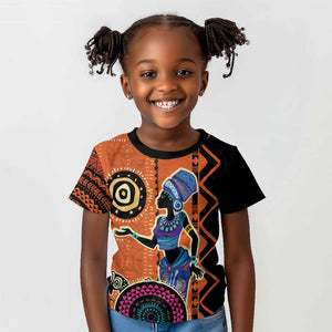 African Woman In Ethnic Dress Kid T shirt Ethnic Geometric Patterns