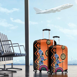 African Woman In Ethnic Dress Luggage Cover Ethnic Geometric Patterns