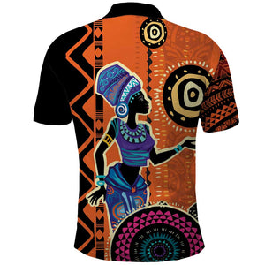 African Woman In Ethnic Dress Polo Shirt Ethnic Geometric Patterns