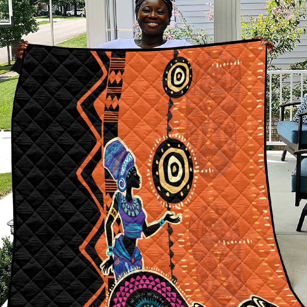 African Woman In Ethnic Dress Quilt Ethnic Geometric Patterns