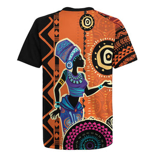 African Woman In Ethnic Dress Rugby Jersey Ethnic Geometric Patterns