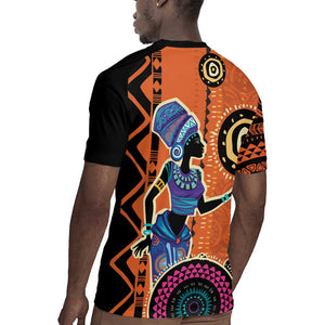 African Woman In Ethnic Dress Rugby Jersey Ethnic Geometric Patterns