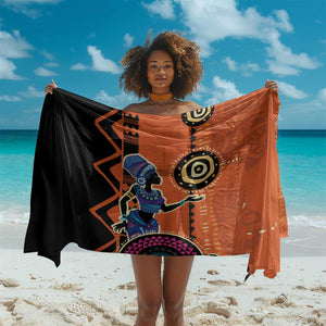 African Woman In Ethnic Dress Sarong Ethnic Geometric Patterns