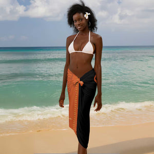 African Woman In Ethnic Dress Sarong Ethnic Geometric Patterns