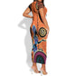 African Woman In Ethnic Dress Short Sleeve Bodycon Dress Ethnic Geometric Patterns LT18