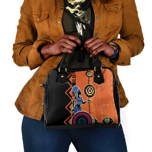 African Woman In Ethnic Dress Shoulder Handbag Ethnic Geometric Patterns