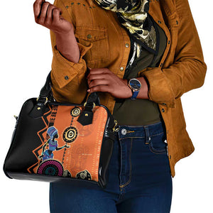 African Woman In Ethnic Dress Shoulder Handbag Ethnic Geometric Patterns