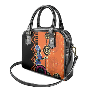 African Woman In Ethnic Dress Shoulder Handbag Ethnic Geometric Patterns