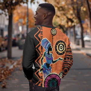 African Woman In Ethnic Dress Sweatshirt Ethnic Geometric Patterns