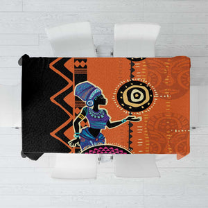 African Woman In Ethnic Dress Tablecloth Ethnic Geometric Patterns