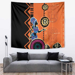 African Woman In Ethnic Dress Tapestry Ethnic Geometric Patterns