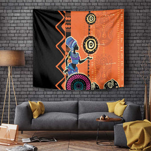 African Woman In Ethnic Dress Tapestry Ethnic Geometric Patterns