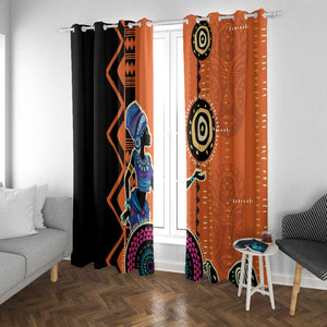 African Woman In Ethnic Dress Window Curtain Ethnic Geometric Patterns