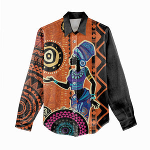 African Woman In Ethnic Dress Women Casual Shirt Ethnic Geometric Patterns