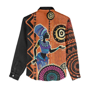 African Woman In Ethnic Dress Women Casual Shirt Ethnic Geometric Patterns