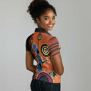 African Woman In Ethnic Dress Women Polo Shirt Ethnic Geometric Patterns