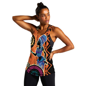 African Woman In Ethnic Dress Women Racerback Tank Ethnic Geometric Patterns