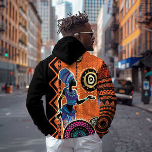 African Woman In Ethnic Dress Zip Hoodie Ethnic Geometric Patterns