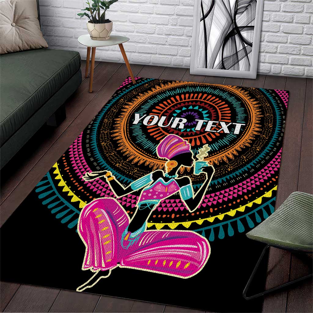 Personalized Africa Area Rug Beautiful Black Woman