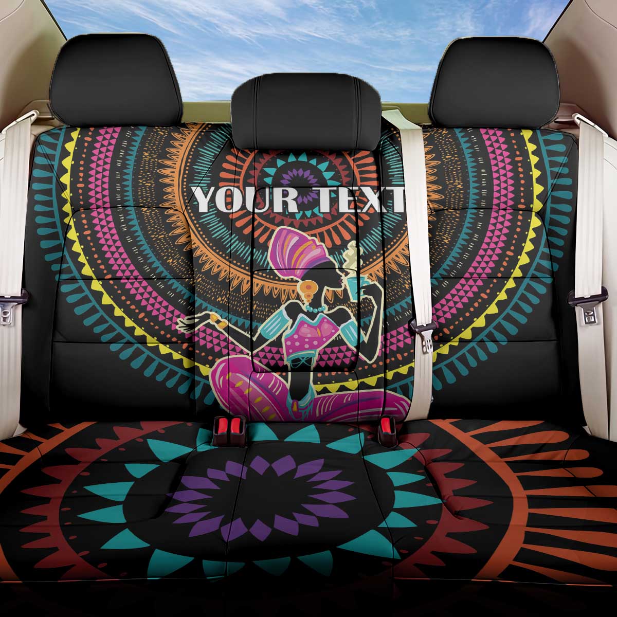 Personalized Africa Back Car Seat Cover Beautiful Black Woman