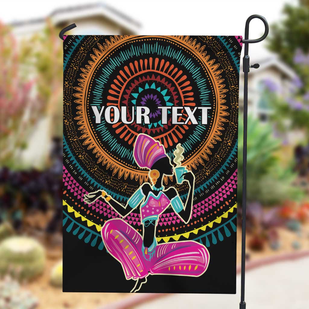 Personalized Africa Garden Flag Beautiful Black Woman