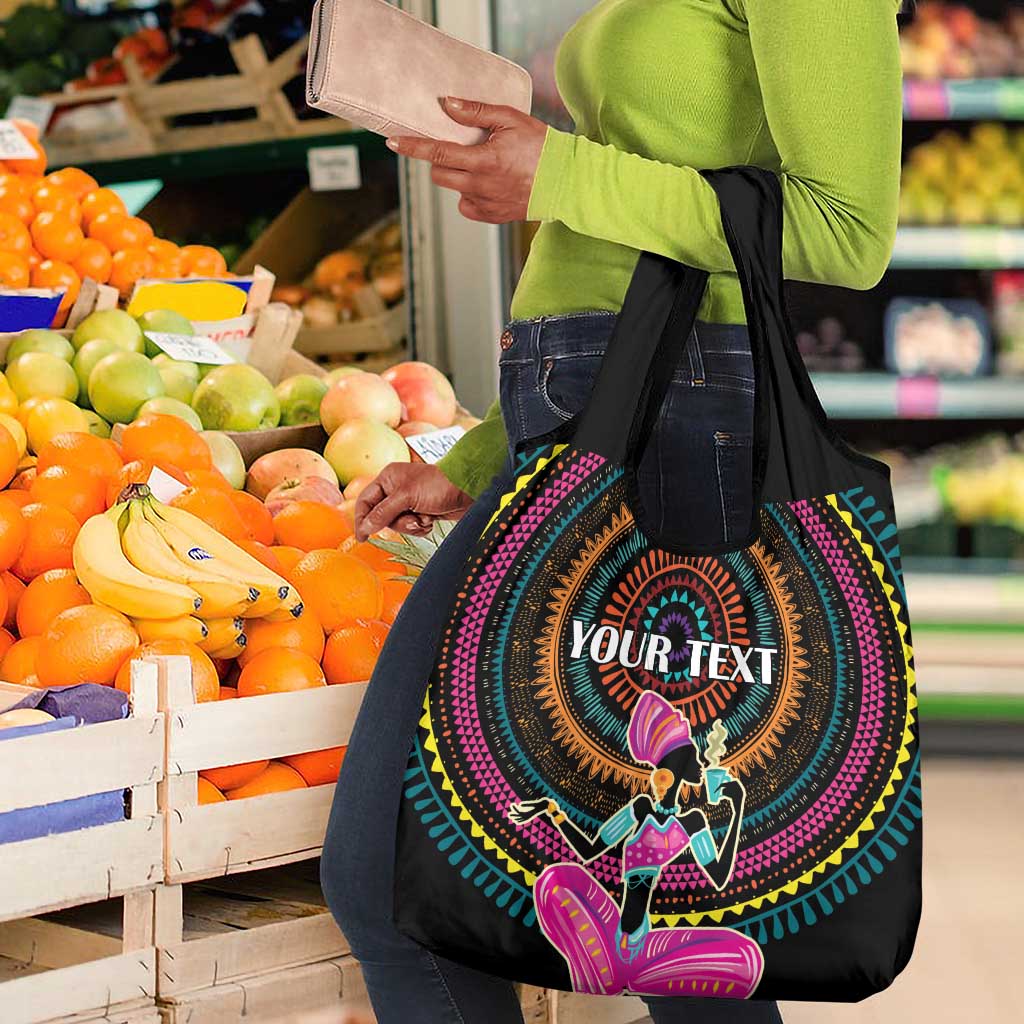 Personalized Africa Grocery Bag Beautiful Black Woman