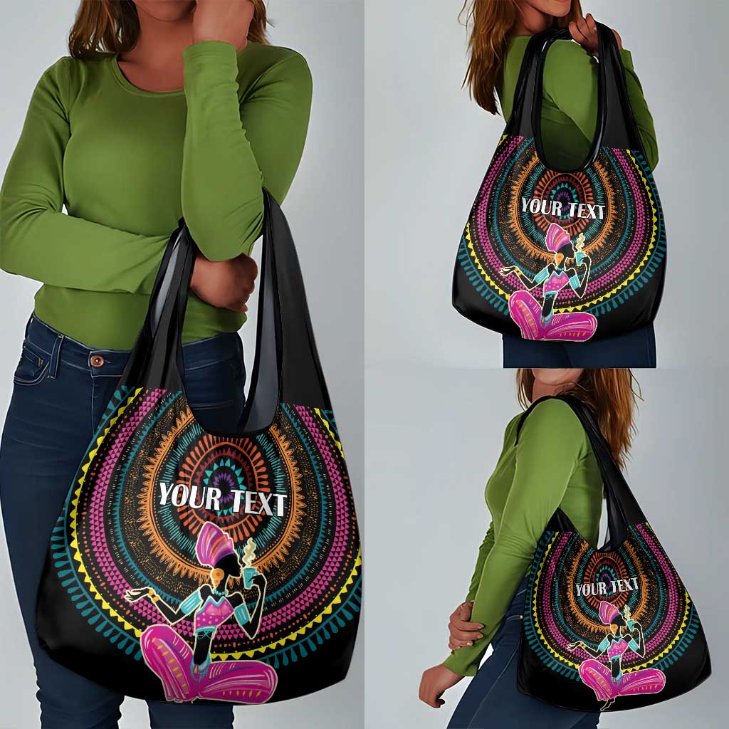 Personalized Africa Grocery Bag Beautiful Black Woman