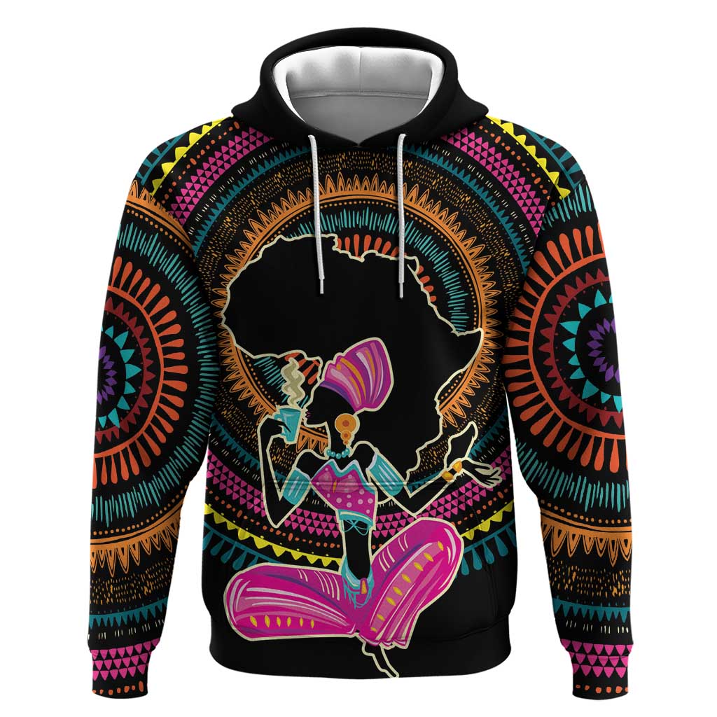 Personalized Africa Hoodie Beautiful Black Woman