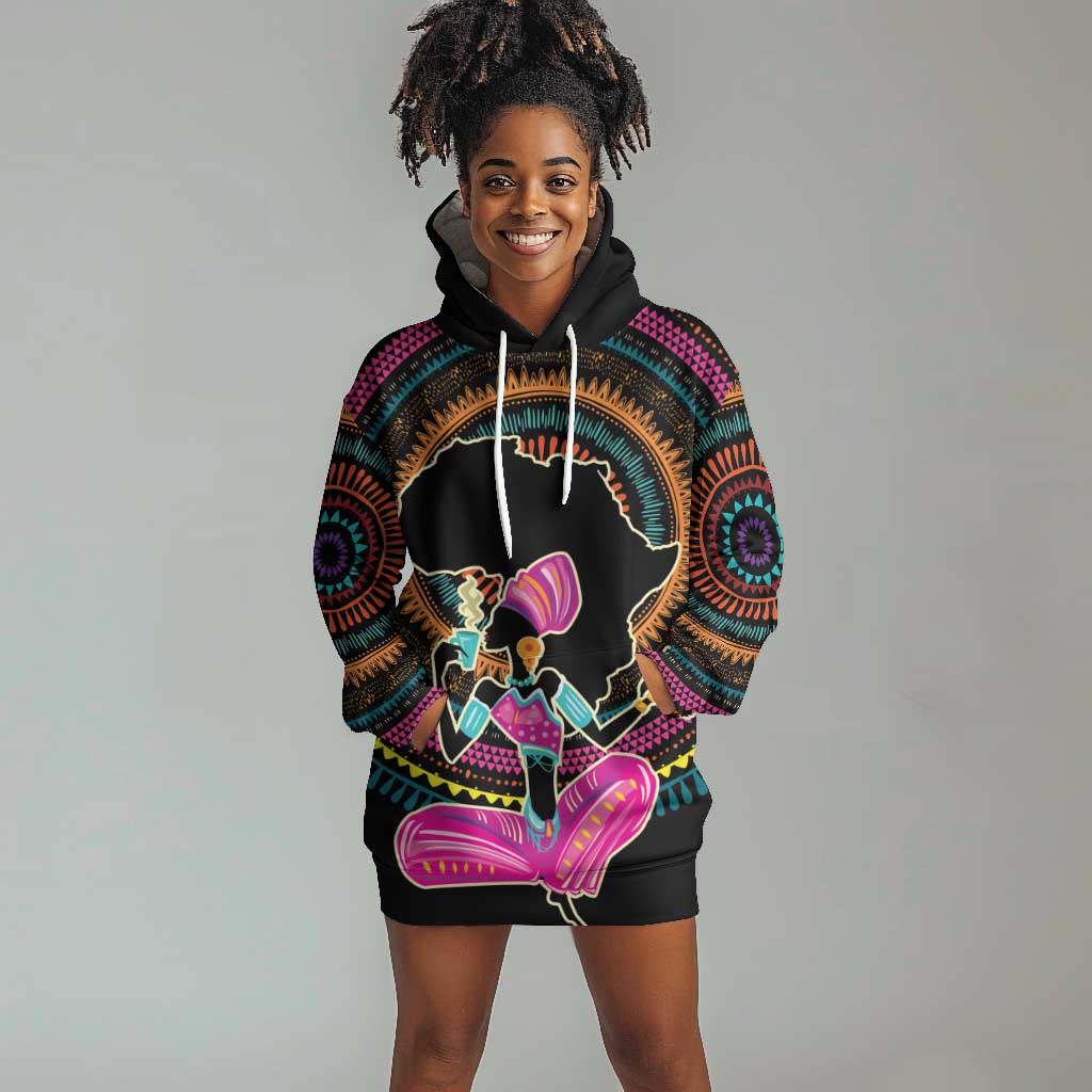 Personalized Africa Hoodie Dress Beautiful Black Woman