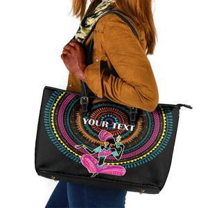 Personalized Africa Leather Tote Bag Beautiful Black Woman