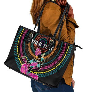 Personalized Africa Leather Tote Bag Beautiful Black Woman