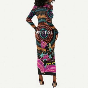 Personalized Africa Long Sleeve Bodycon Dress Beautiful Black Woman