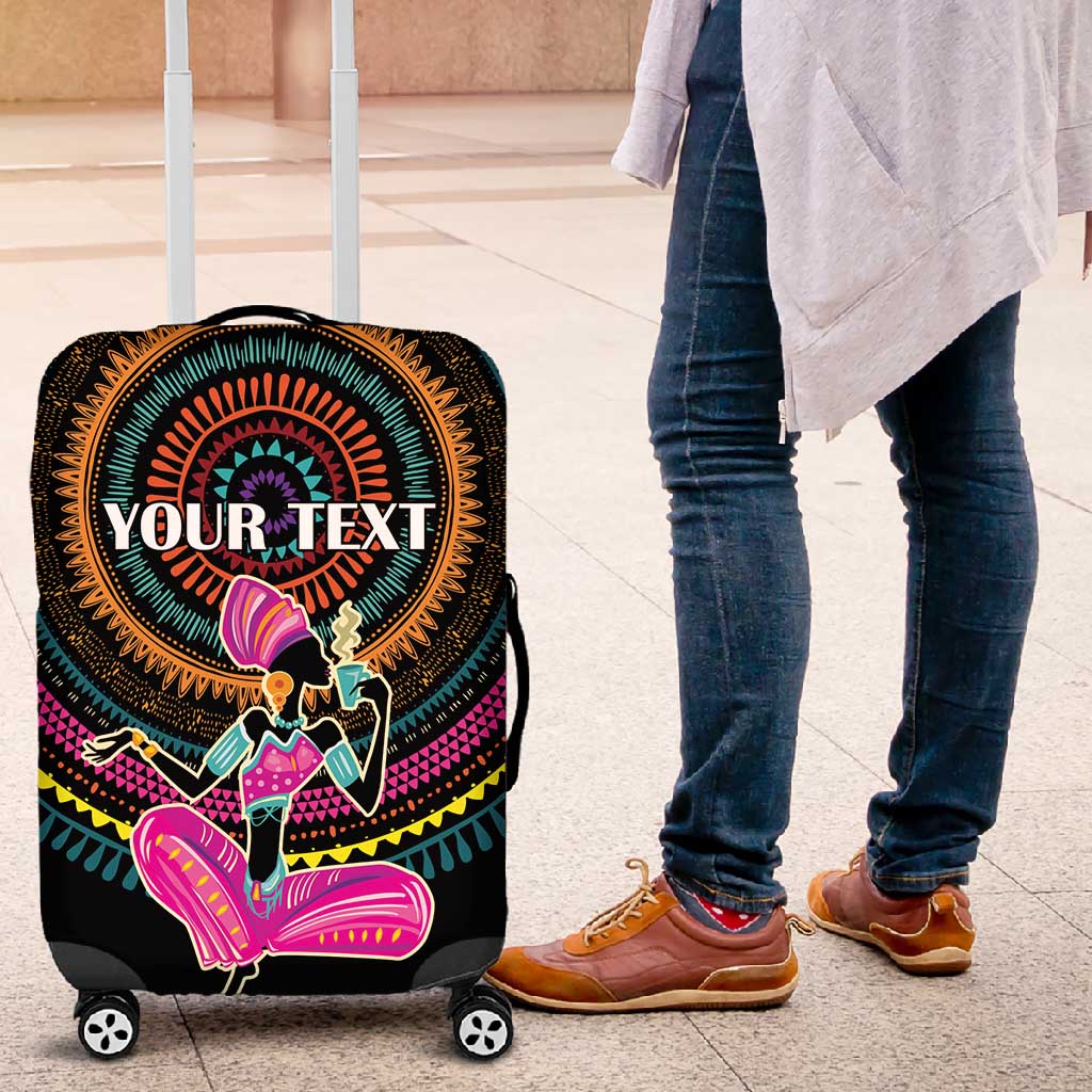 Personalized Africa Luggage Cover Beautiful Black Woman