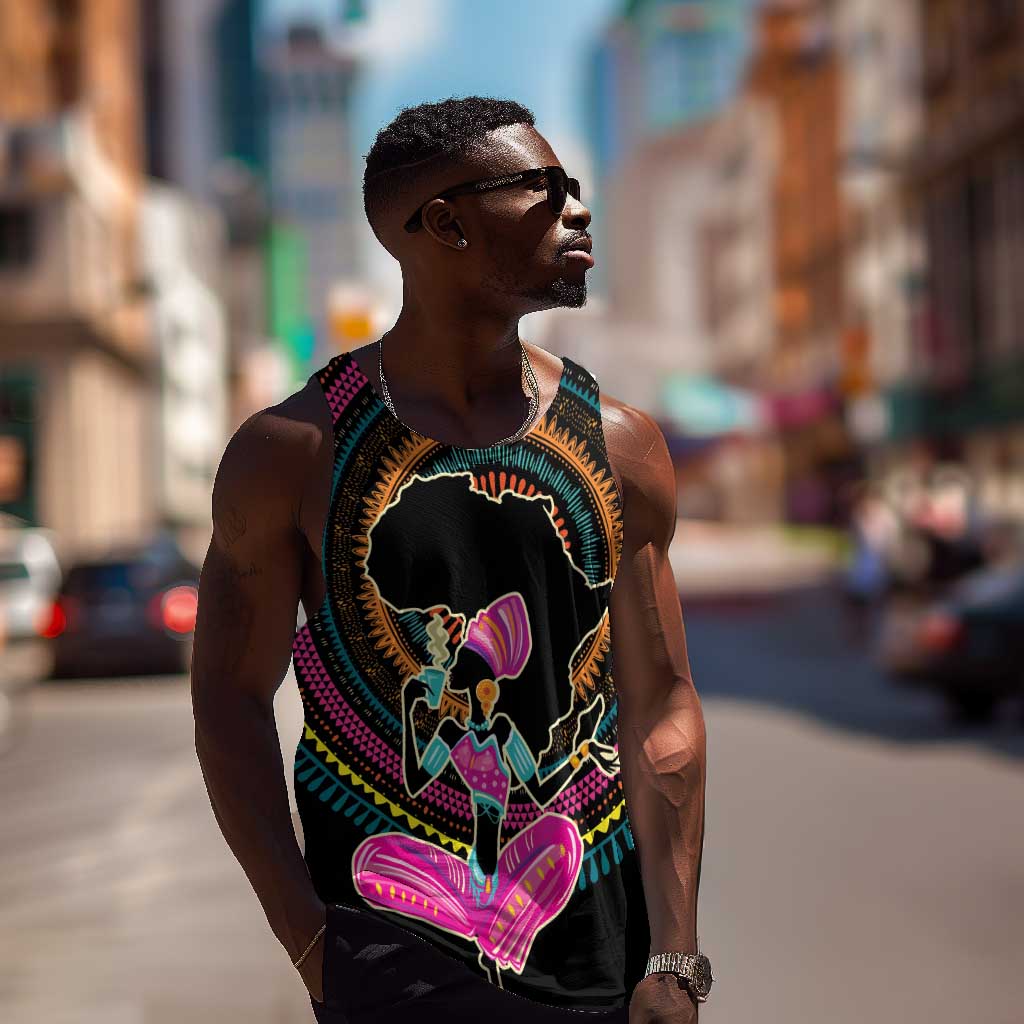 Personalized Africa Men Tank Top Beautiful Black Woman