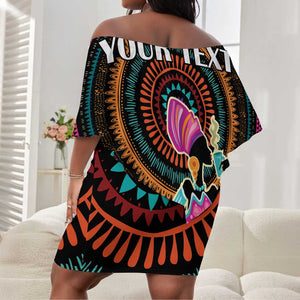 Personalized Africa Off Shoulder Short Dress Beautiful Black Woman LT18