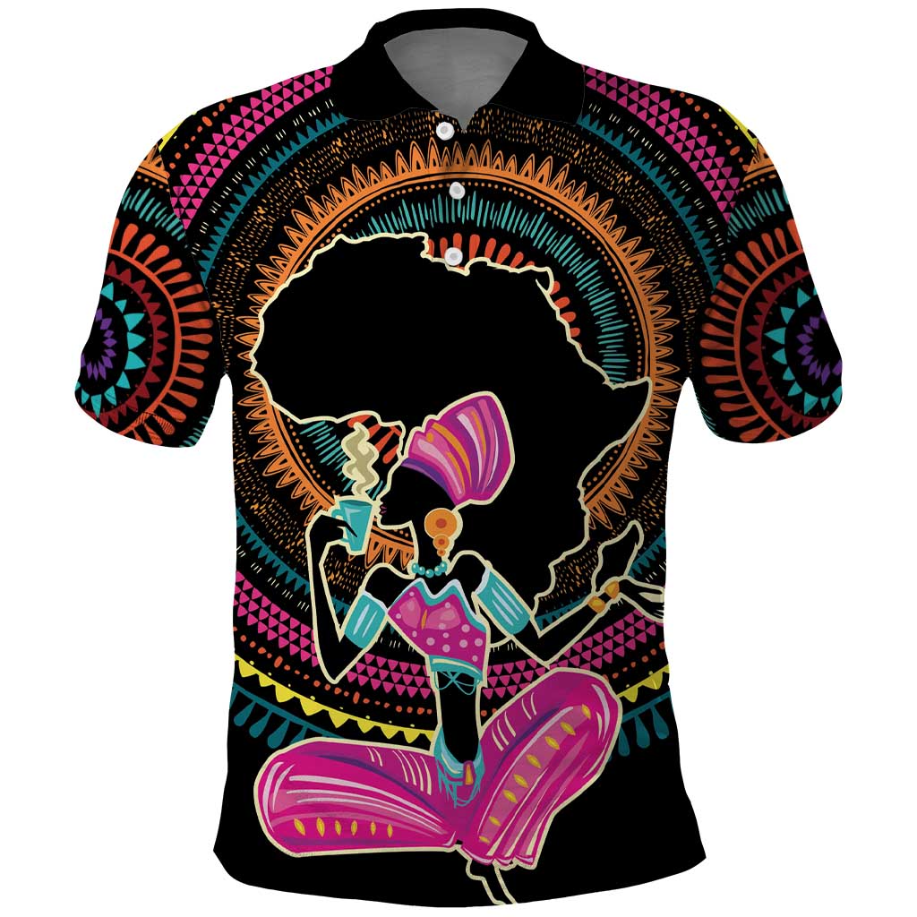 Personalized Africa Polo Shirt Beautiful Black Woman