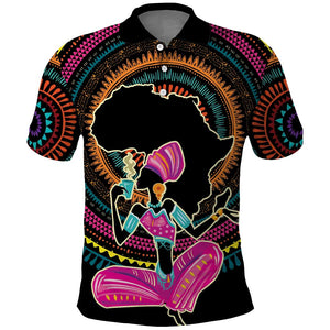 Personalized Africa Polo Shirt Beautiful Black Woman