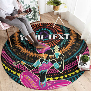 Personalized Africa Round Carpet Beautiful Black Woman