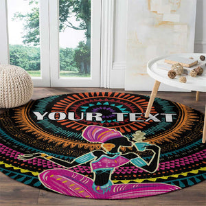 Personalized Africa Round Carpet Beautiful Black Woman