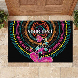 Personalized Africa Rubber Doormat Beautiful Black Woman