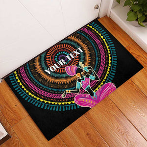 Personalized Africa Rubber Doormat Beautiful Black Woman