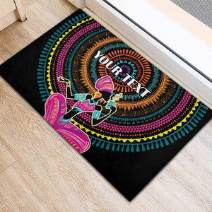 Personalized Africa Rubber Doormat Beautiful Black Woman