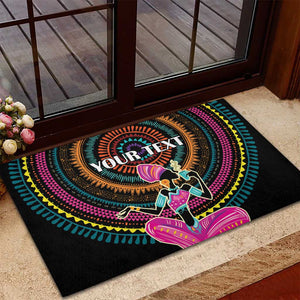 Personalized Africa Rubber Doormat Beautiful Black Woman