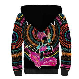 Personalized Africa Sherpa Hoodie Beautiful Black Woman