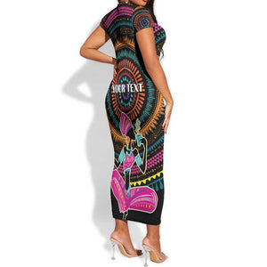 Personalized Africa Short Sleeve Bodycon Dress Beautiful Black Woman