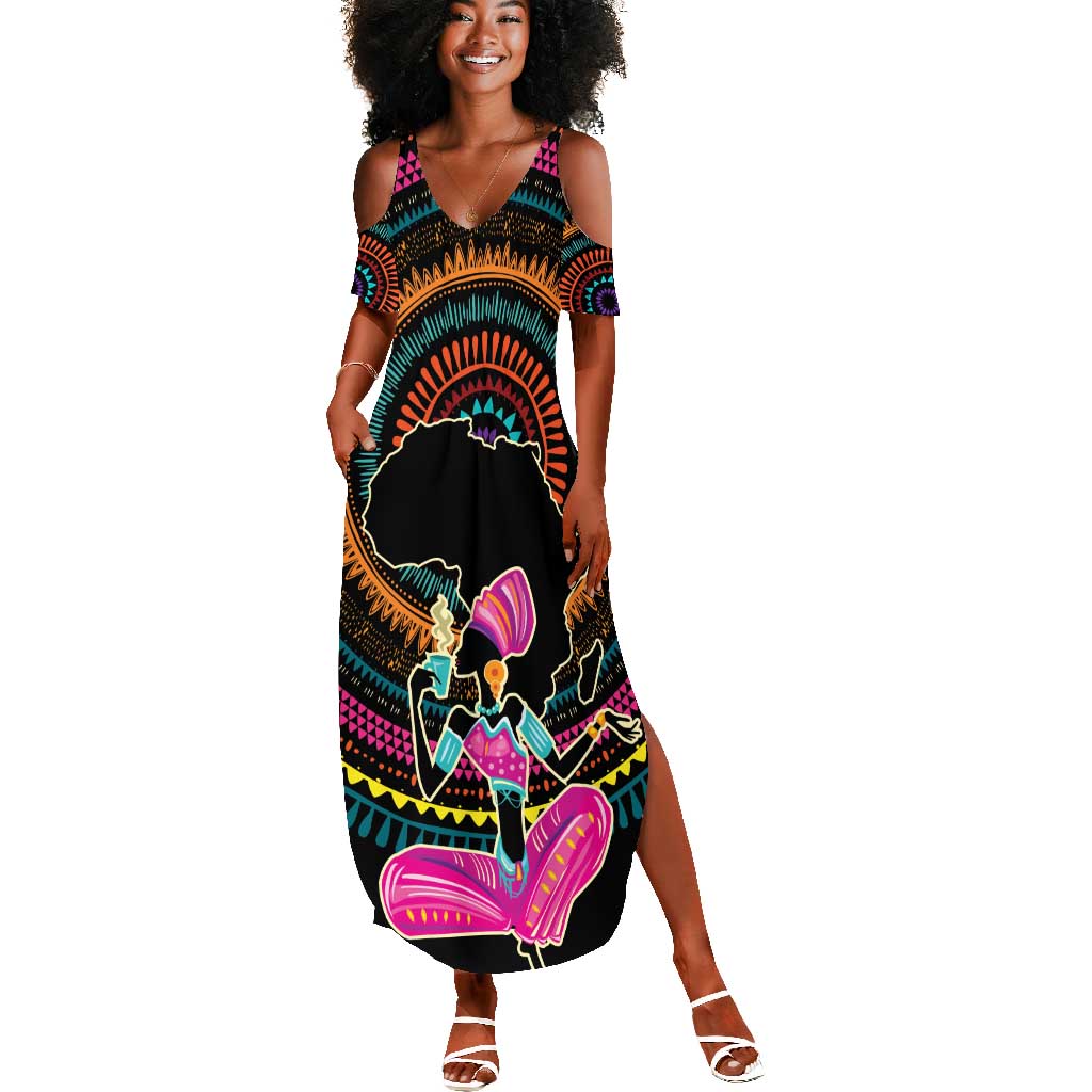 Personalized Africa Summer Maxi Dress Beautiful Black Woman