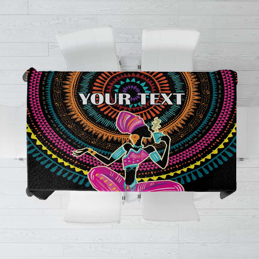 Personalized Africa Tablecloth Beautiful Black Woman