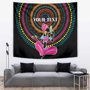 Personalized Africa Tapestry Beautiful Black Woman