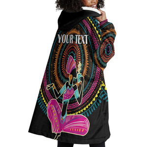 Personalized Africa Wearable Blanket Hoodie Beautiful Black Woman